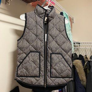 J. Crew Herringbone Printed Quilted Puffer Vest
